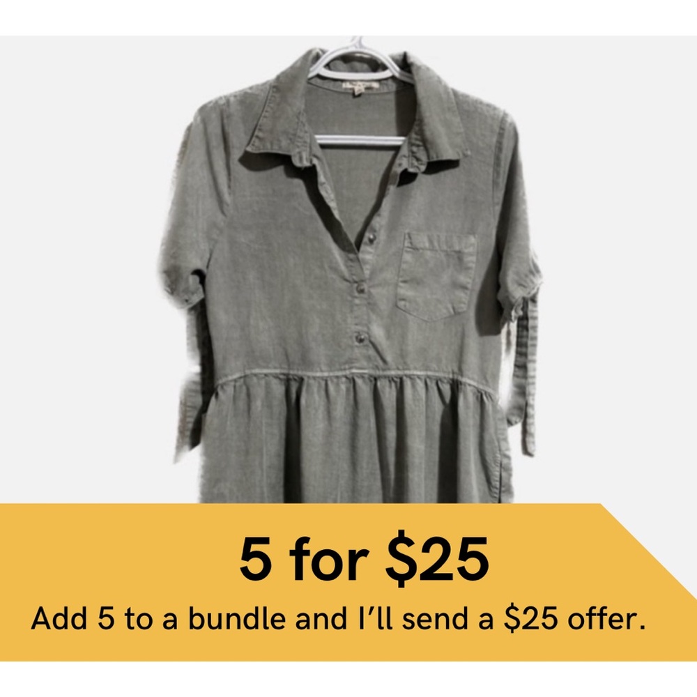 Tea n rose sage green shirt dress.